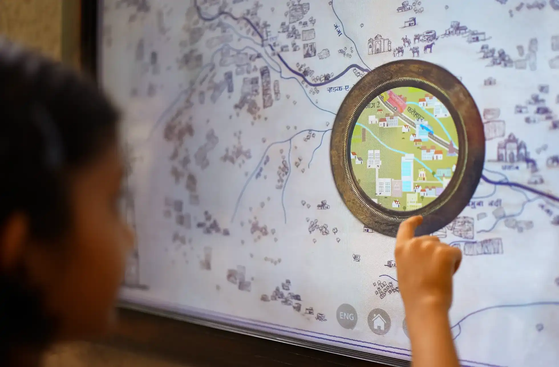 Grand Trunk Road map on interactive touchscreen